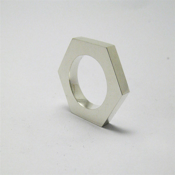 Nut Solid White Gold Ring