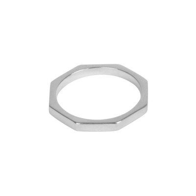 Octagon Bolt Solid Gold Ring