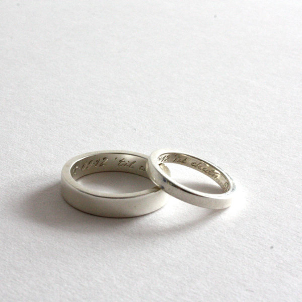 Pair Of Solid Gold Rings, Siver Bands