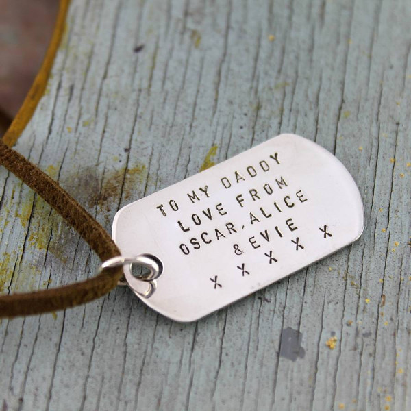 Solid Gold Dog Tag Necklace