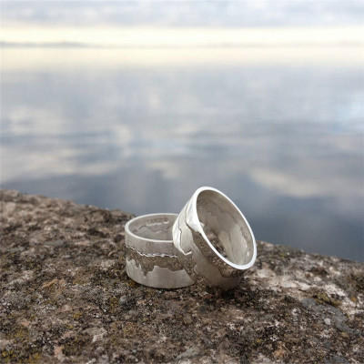 Double Coastline Solid Gold Ring