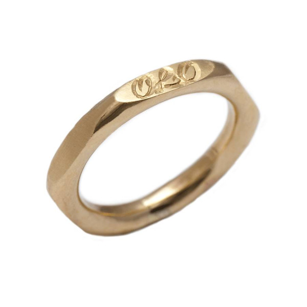 Hexagonal 18CT Solid Gold Ring