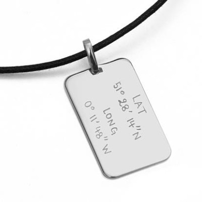 Solid Gold Mens Dog Tag Necklace