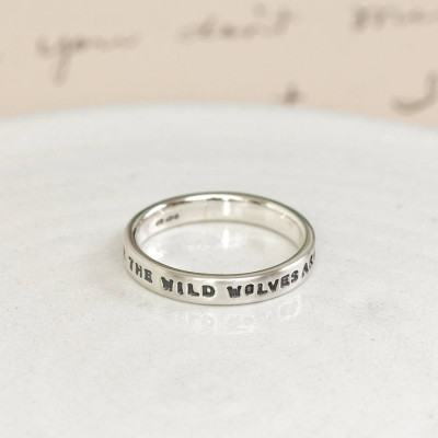 Message Solid White Gold Ring
