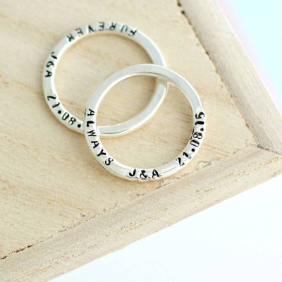 Message Solid White Gold Ring