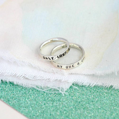 Script Solid Gold Ring For Couples