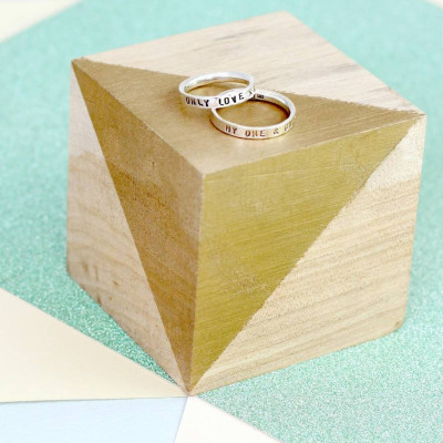 Script Solid Gold Ring For Couples