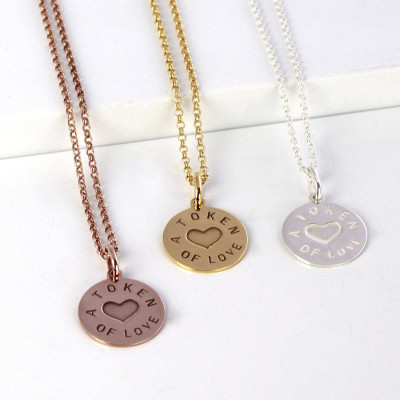 And Gold Love Token Pendant
