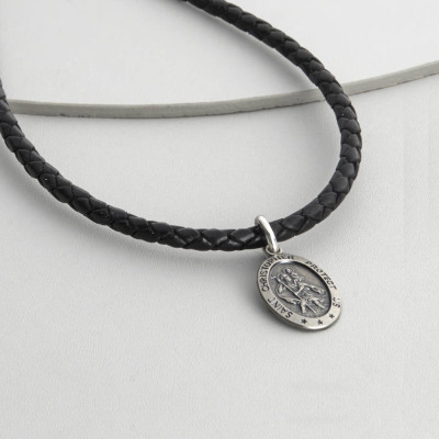 Personalised 18CT White Gold St Christopher Necklet