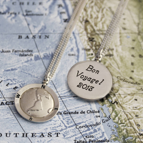 Solid Gold Globe Travel Necklace
