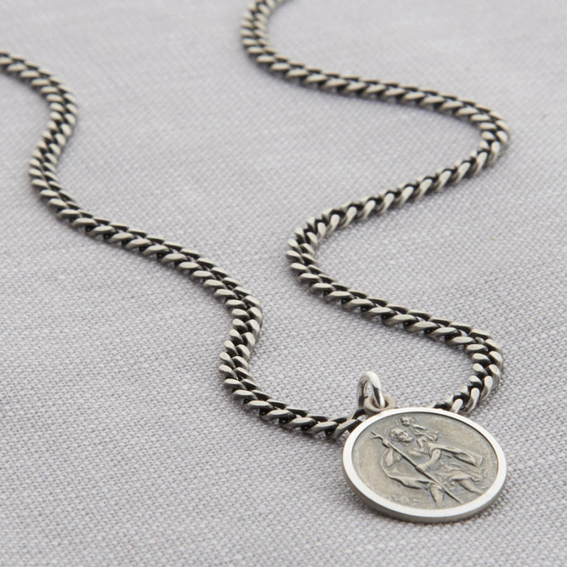 original personalised sterling silver st christopher necklace 1350