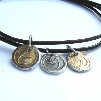 Solid Gold Wax Seal Pendant