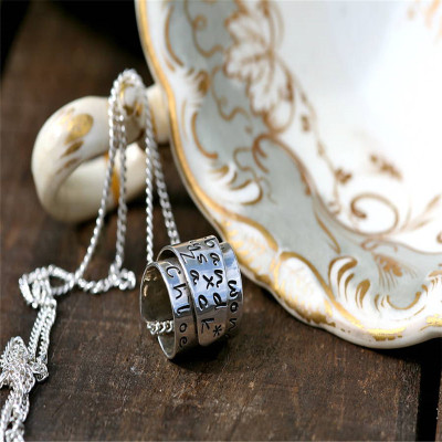 Solid Gold Scroll Name Necklace