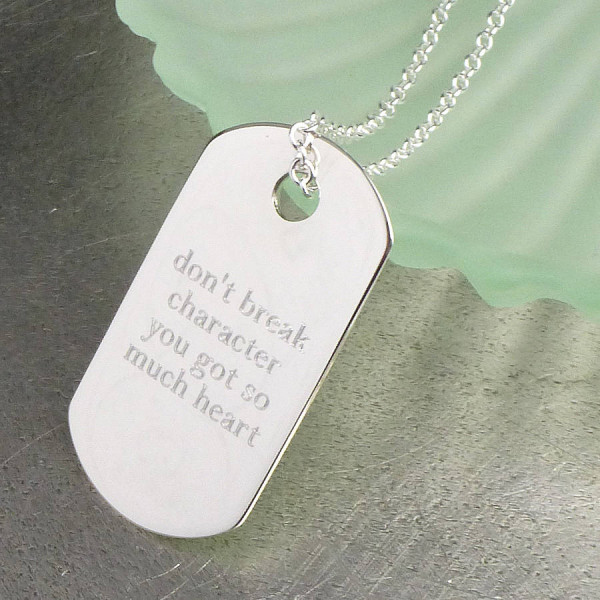 Solid Gold Dog Tag Pendant