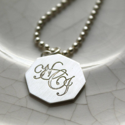 Solid Gold Monogram Name Necklace