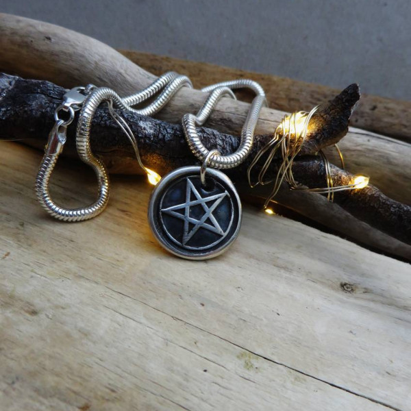 Solid Gold Pentacle Pendant