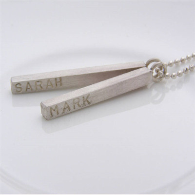 Solid Gold Satin Mens Name Necklace
