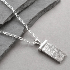 Personalised Gold Tipped Meteorite Name Necklace | Celestial Jewellery