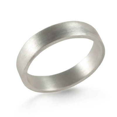 Wedding Band Solid Gold Ring Hand Forged Flat Fit