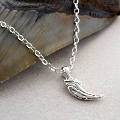 18CT White Gold Raptor Claw Pendant