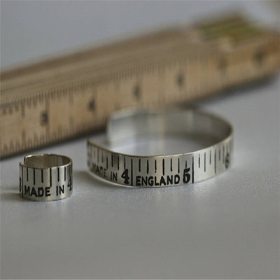 EtchedVintage Style Tape Measure Solid Gold Ring