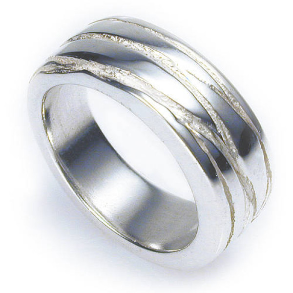 Texture Bound Solid White Gold Ring