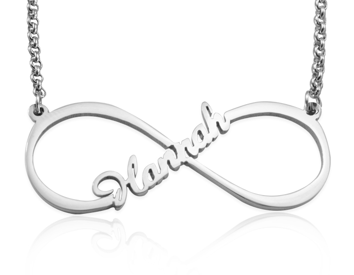 Solid Gold Single Infinity Name Necklace -