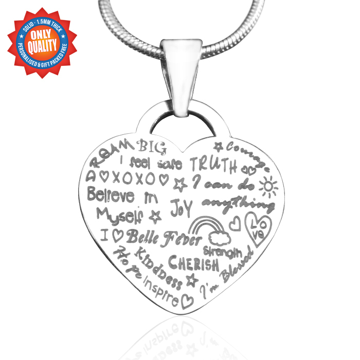 Solid Gold Heart of Hope Necklace -