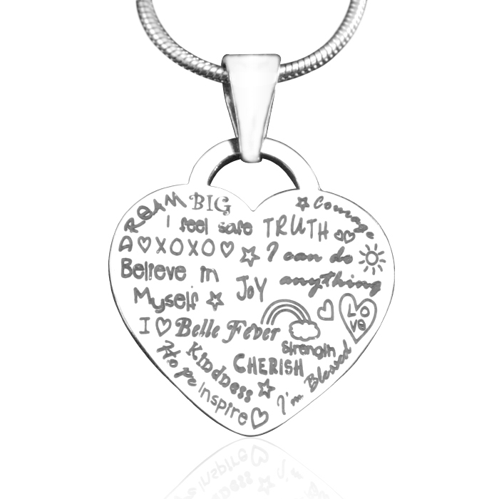 Solid Gold Heart of Hope Necklace -