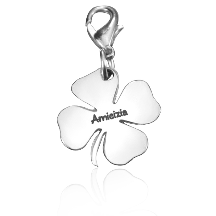 Solid Gold Four Leaf Clover Charm