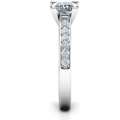 Janelle Princess Cut Solid White Gold Ring
