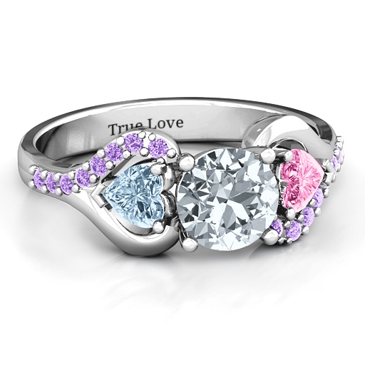 Blast of Love Solid White Gold Ring with Accents