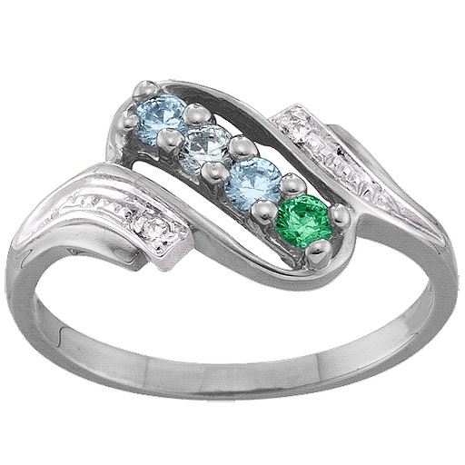 Diamond Accent 2-6 Stones Solid White Gold Ring