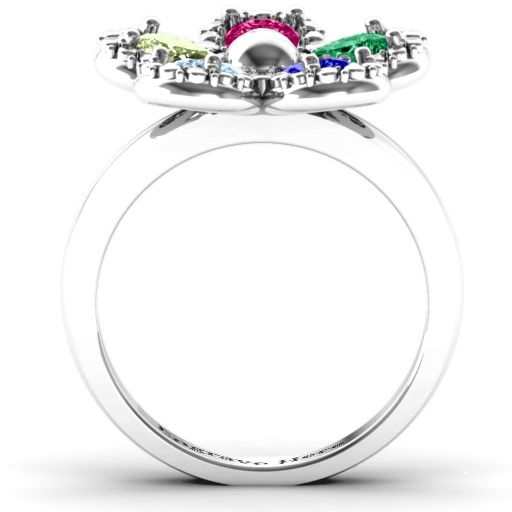 Flower Solid White Gold Ring