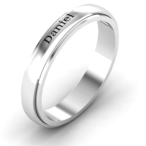 Menelaus Bevelled Women's Solid White Gold Ring
