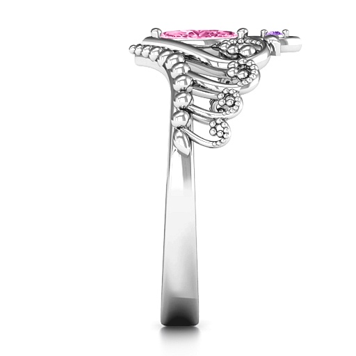 Once Upon A Time Tiara Solid White Gold Ring