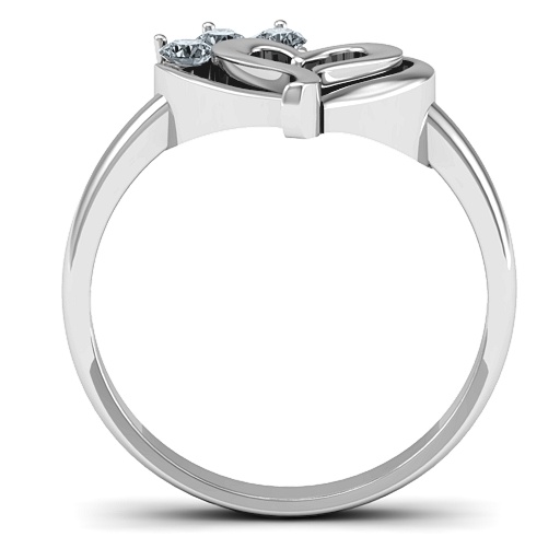 Radial Love Solid White Gold Ring