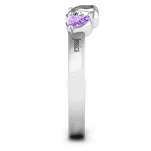 Sparkling Sweethearts Two-Stone Solid White Gold Ring