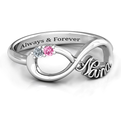 18CT White Gold 2-10 Stone Nana Infinity Ring