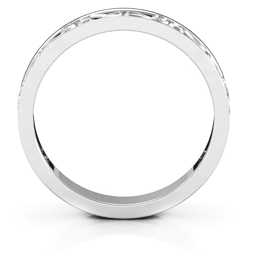 18CT White Gold Filigree Band Ring