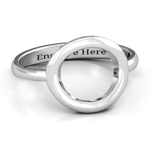 18CT White Gold Simple Circle Karma Ring