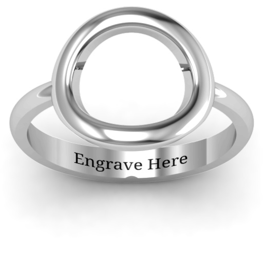18CT White Gold Simple Circle Karma Ring