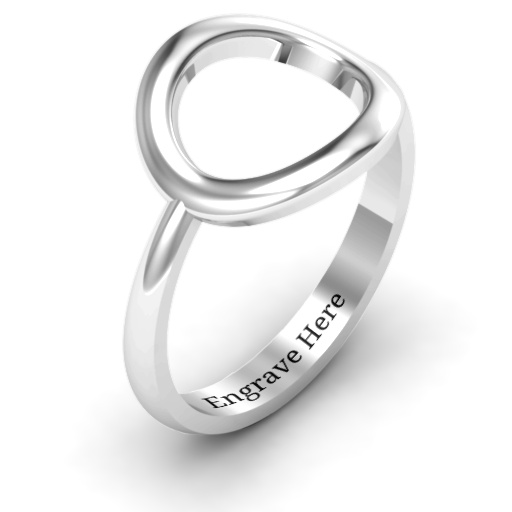 18CT White Gold Simple Circle Karma Ring