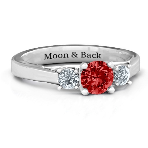 18CT White Gold Three Stone Eternity Ring