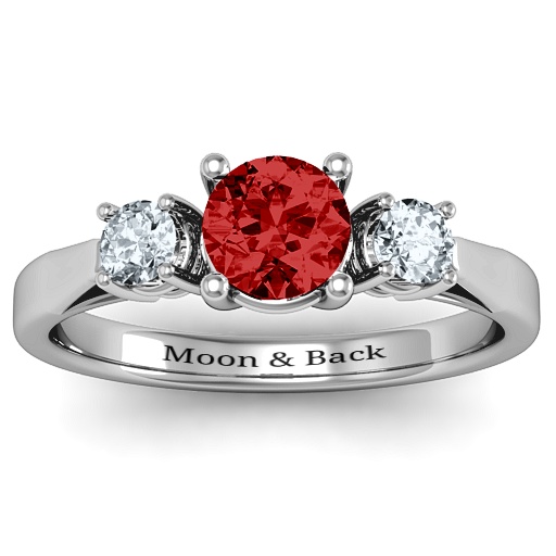 18CT White Gold Three Stone Eternity Ring