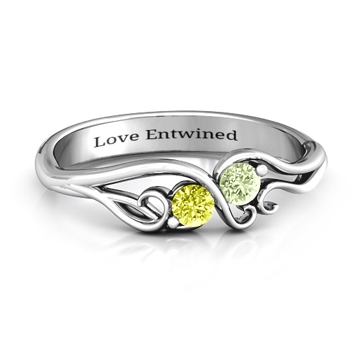 Swirl of Style Birthstone Solid White Gold Ring