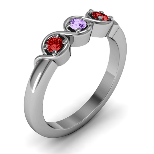 Triple Wave Solid White Gold Ring