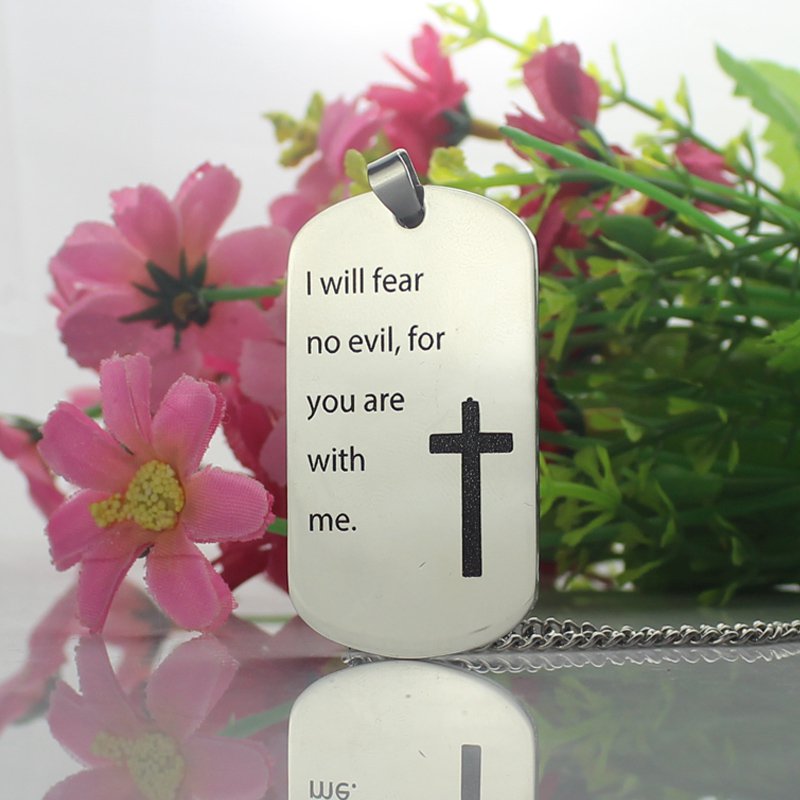 Solid Gold Military Dog Tag Name Necklace