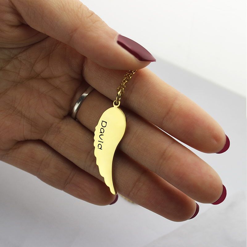 Matching Angel Wings Necklaces Set for Couple - 18CT Gold