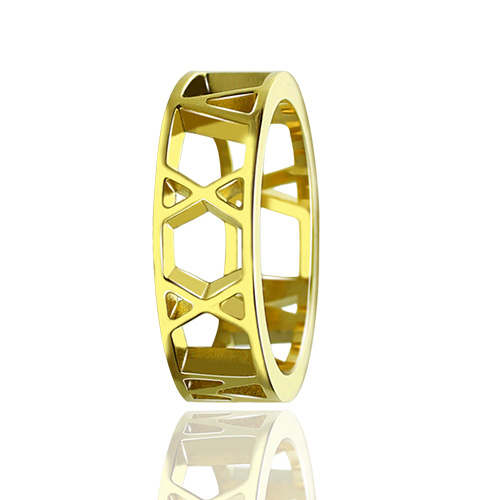 Roman Numeral Date Jewellery Rings - 18CT Gold